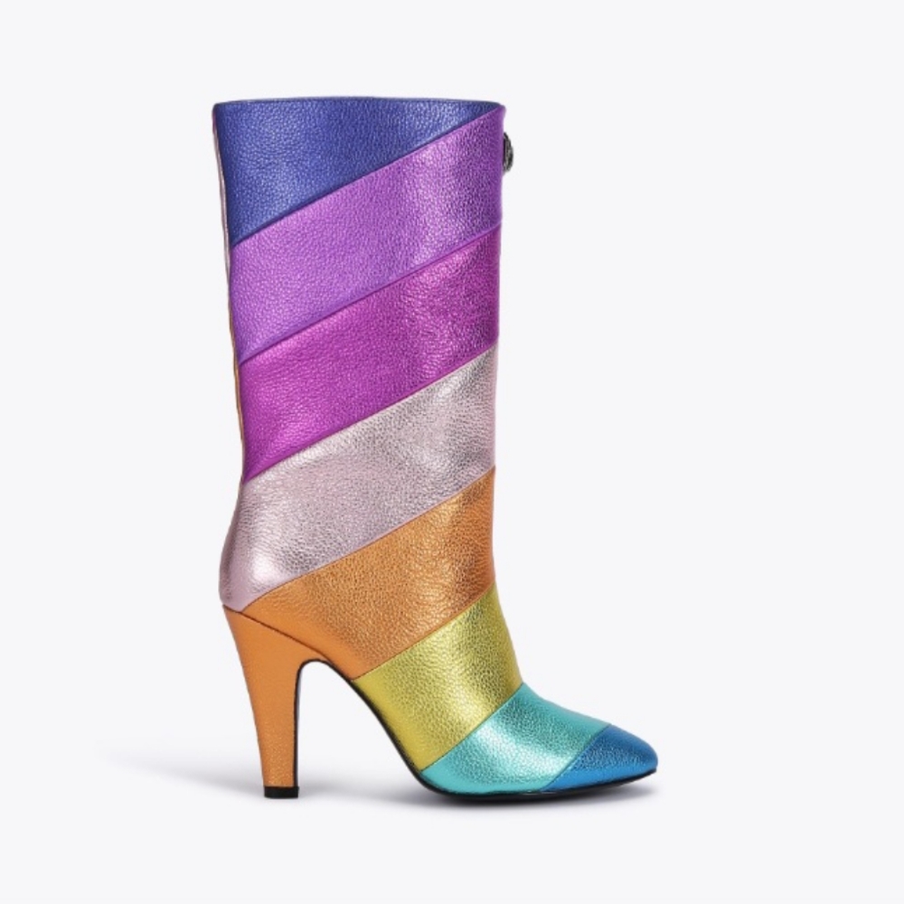 Kurt Geiger Kensington Rainbow Pride Leather Pull On Boots NEW SZ EU 40 - Picture 3 of 16